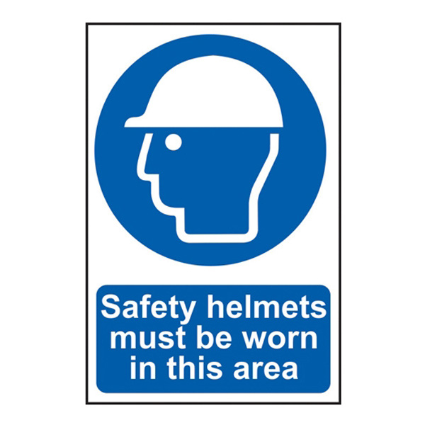 Scan Safety helmets must be worn in this area