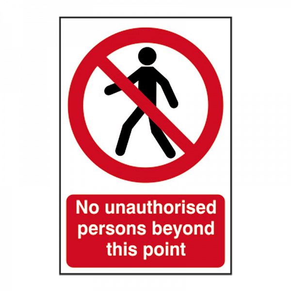 Scan No unauthorised persons beyond this point