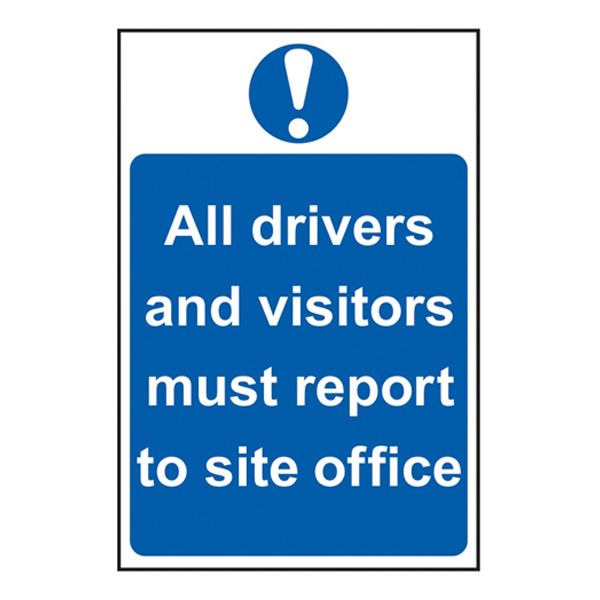 Scan All drivers and visitors must report to site office