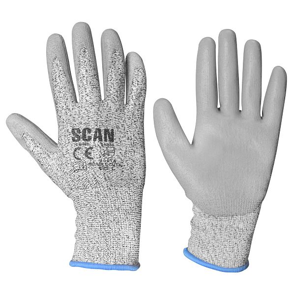 Scan Grey PU Coated Cut 3 Gloves