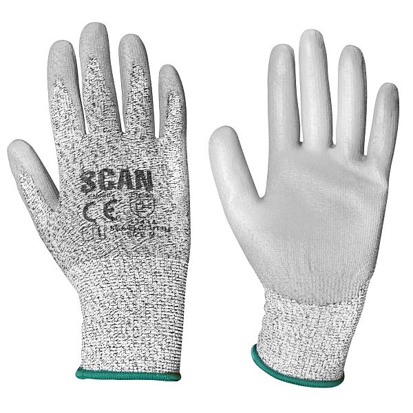 Scan Grey PU Coated Cut 3 Gloves