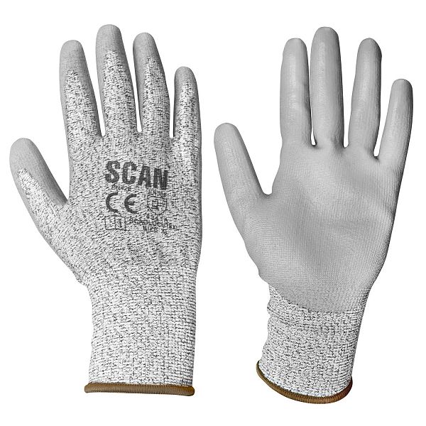 Scan Grey PU Coated Cut 3 Gloves