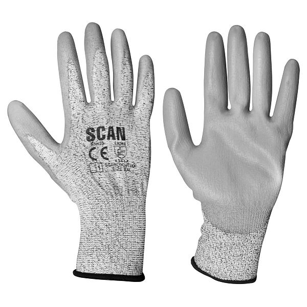 Scan Grey PU Coated Cut 3 Gloves