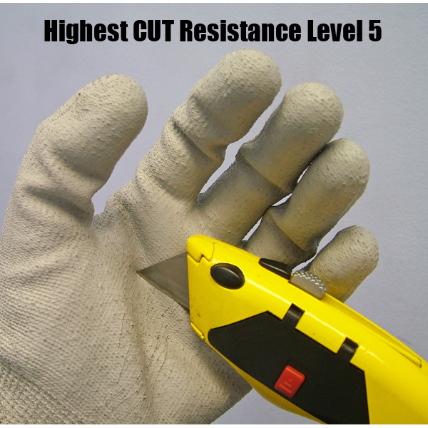 Scan Grey PU Coated Cut 5 Gloves