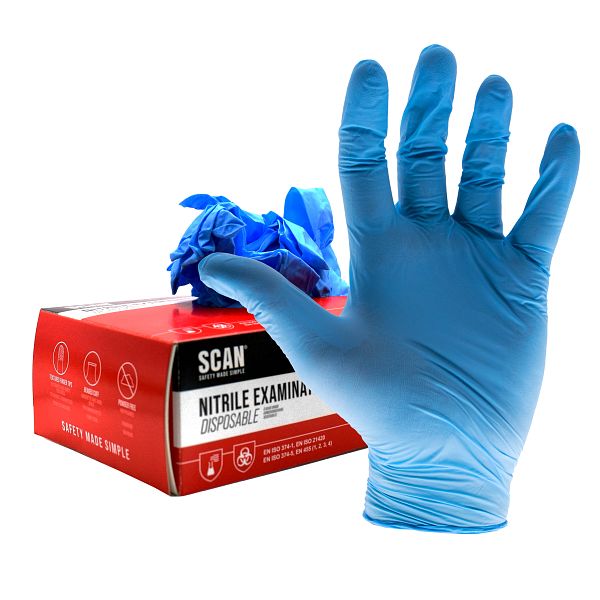 Scan Nitrile Disposable Gloves (Box of 100)