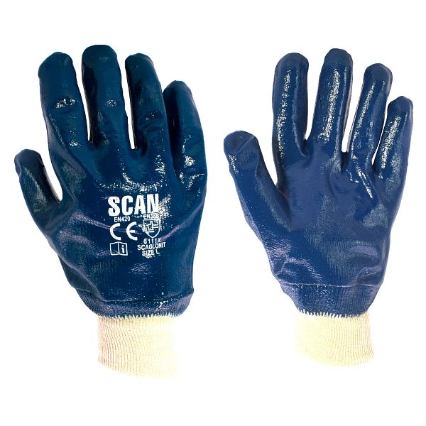 Scan Nitrile Knitwrist Heavy-Duty Gloves