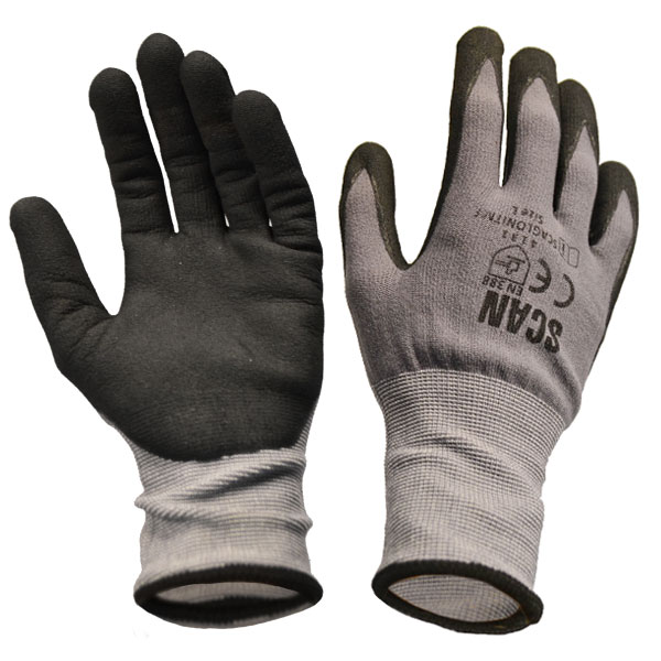 Medium Safety Works WA9182A Gray Brahma Seamless Micro-Foam Glove, Nitrile Coated