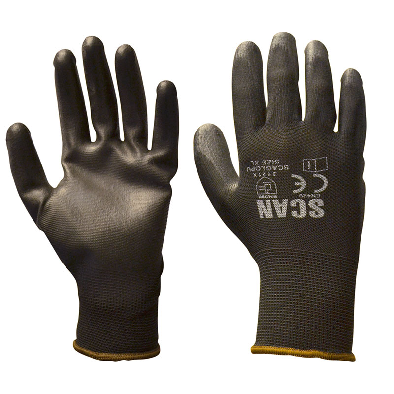 Black PU Coated Gloves | Handschuhe