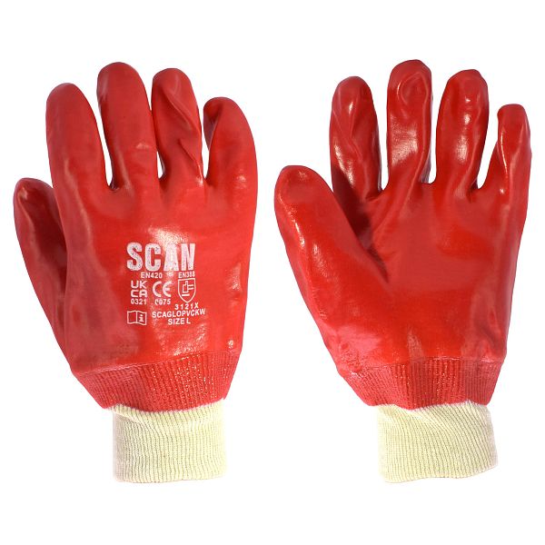 Scan PVC Knitwrist Cotton Gloves