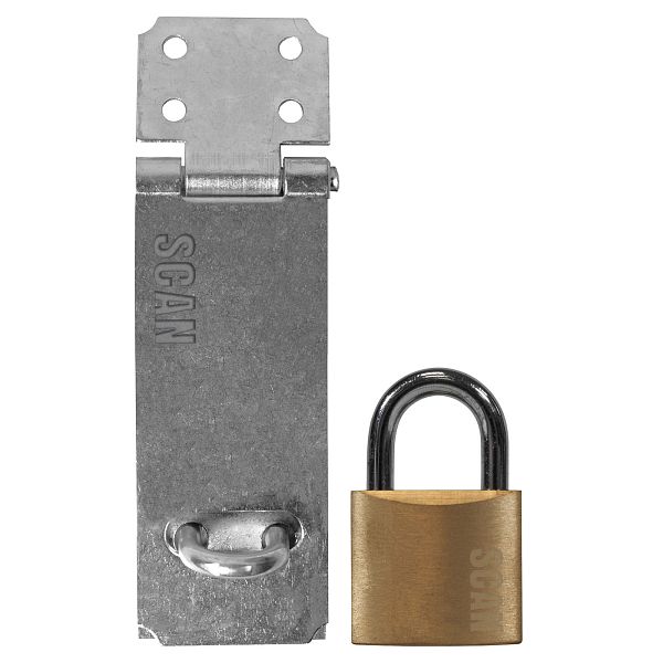 Scan Galvanised Hasp and Staple with Padlock