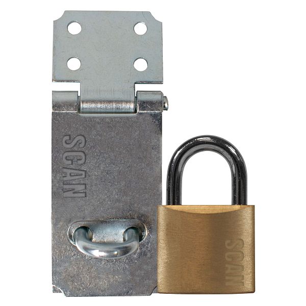 Scan Galvanised Hasp and Staple with Padlock