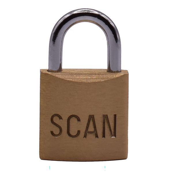 Scan Brass Padlock with 3 Keys