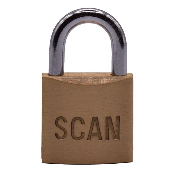 Scan Brass Padlock with 3 Keys