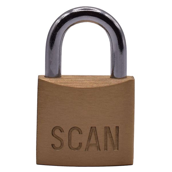 Scan Brass Padlock with 3 Keys