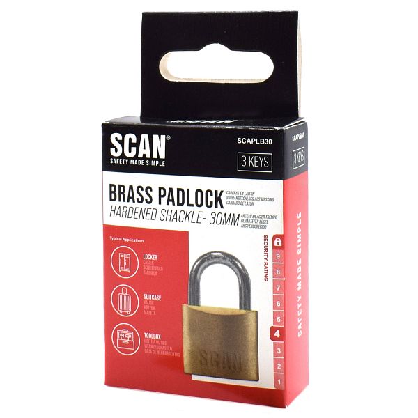 Scan Brass Padlock with 3 Keys