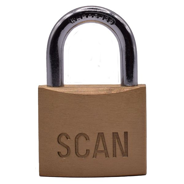 Scan Brass Padlock with 3 Keys
