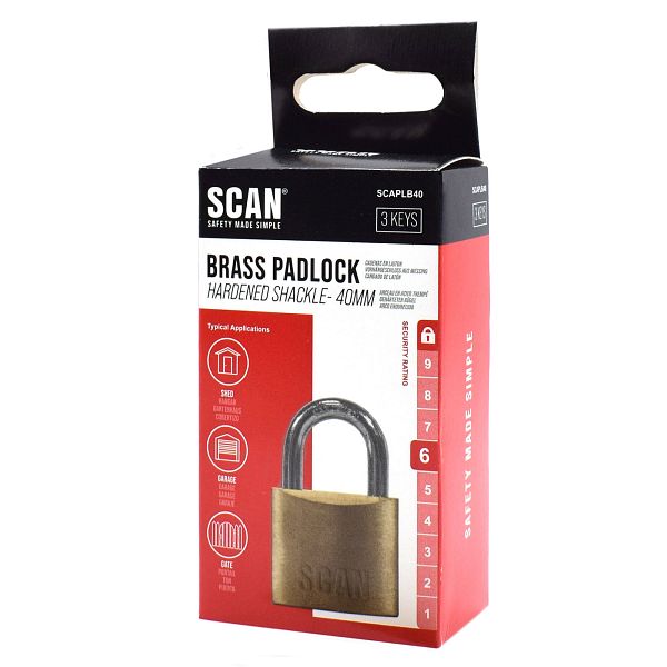 Scan Brass Padlock with 3 Keys