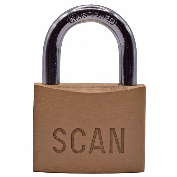 Scan Brass Padlock with 3 Keys