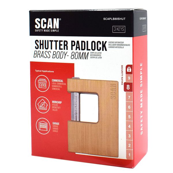 Scan Brass Shutter Padlock