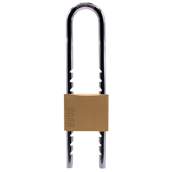 Scan Brass Sliding Padlock