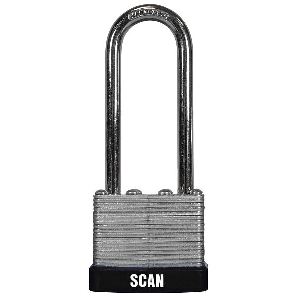 Scan Laminated Steel Padlock Long Shackle with 3 Keys