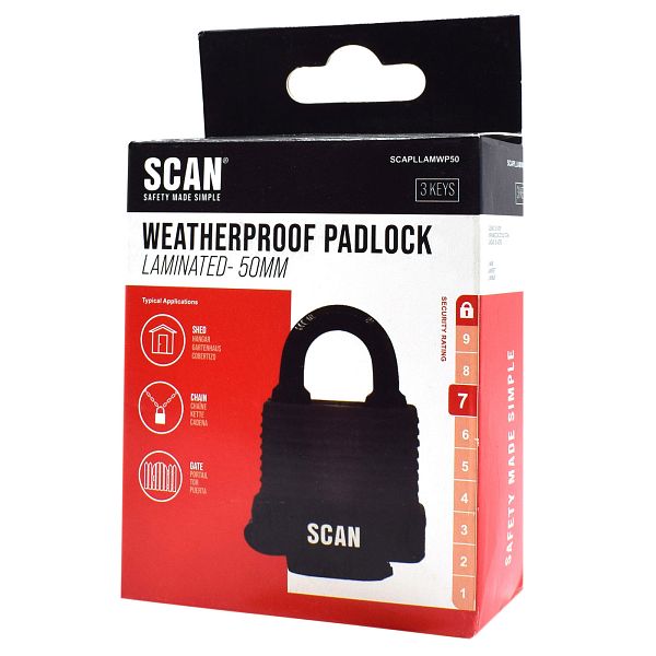 Scan Weatherproof Laminated Steel Padlock