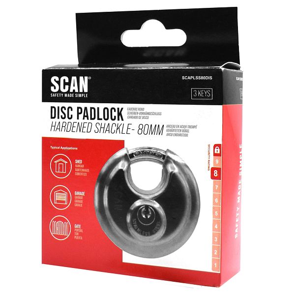Scan Stainless Steel Discus Padlock