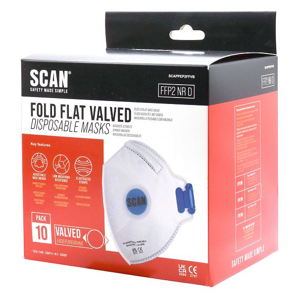Scan Fold Flat Valved Disposable Mask FFP2