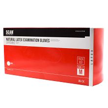 Scan Natural Latex Examination Gloves (Box of 100)