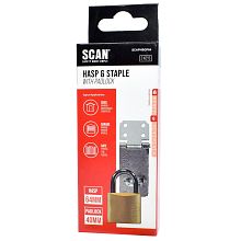 Scan Galvanised Hasp and Staple with Padlock