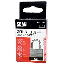 Scan Laminated Steel Padlock with 3 Keys