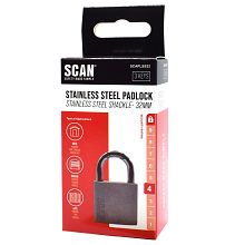 Scan Stainless Steel Padlock with 3 Keys